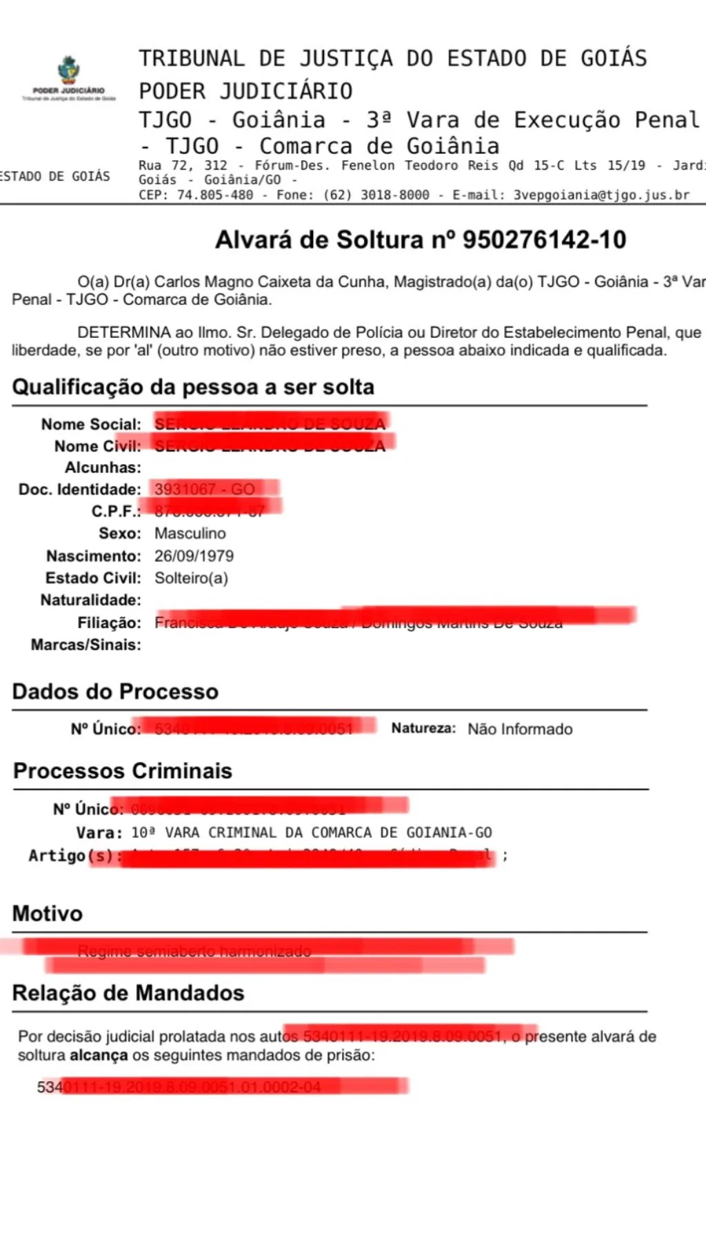 Alvará de Soltura 6